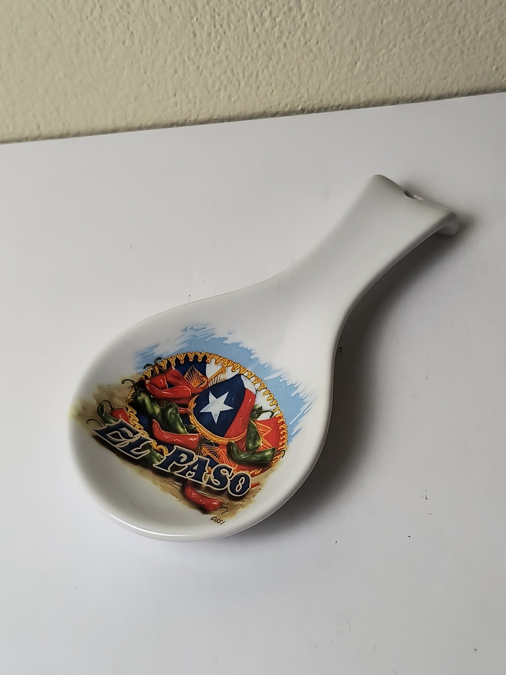 El Paso Ceramic Spoon Rest with Southwestern Emblem